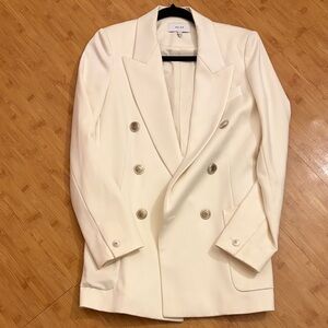Reiss Cream Double-Breasted Blazer